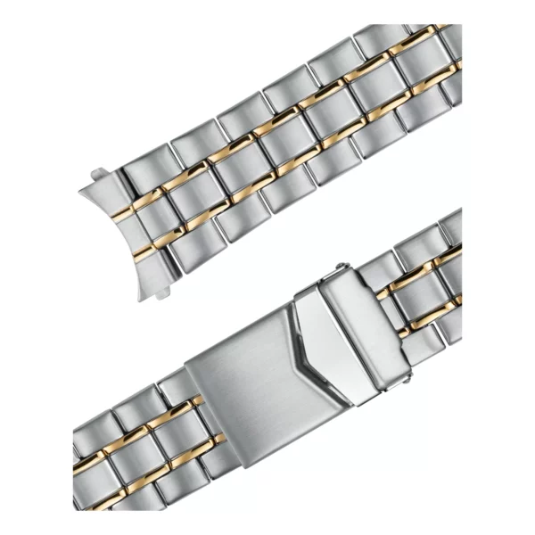 Stalux Edelstahl Uhrenarmband - Wechsel-Anstöße - 18, 20 & 22 mm - Silber/Gold – Bild 2