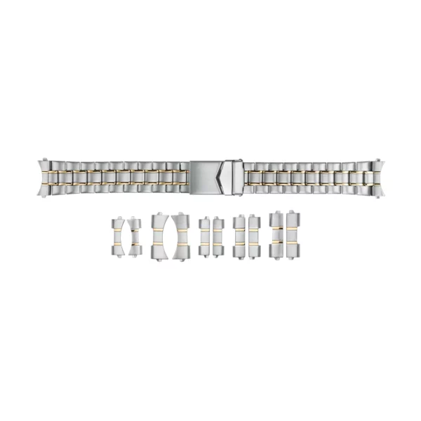Stalux Edelstahl Uhrenarmband - Wechsel-Anstöße - 18, 20 & 22 mm - Silber/Gold