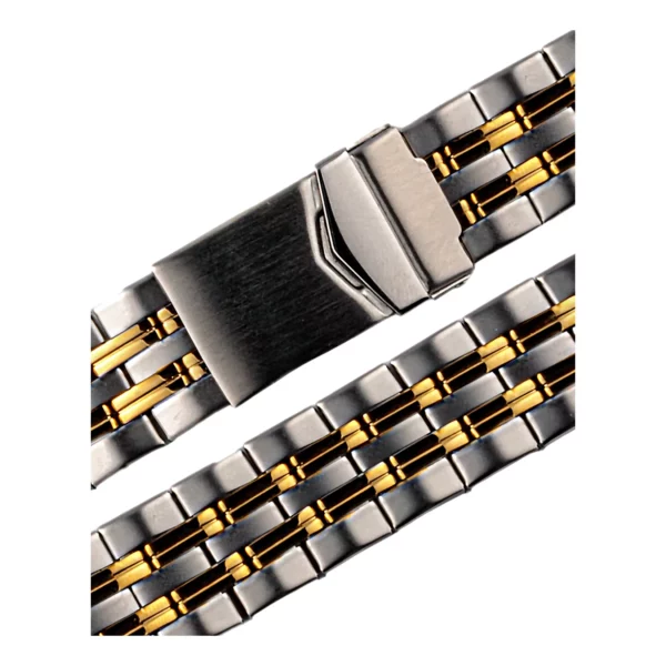 Stalux Edelstahl Uhrenarmband - Silber/Gold – Bild 2