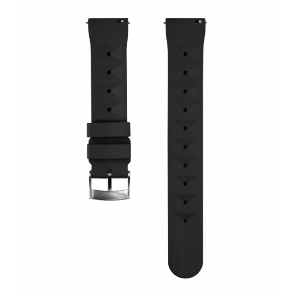 WB Original Kautschuk-Uhrenarmband mit Waffel-Muster - Schwarz – Bild 3