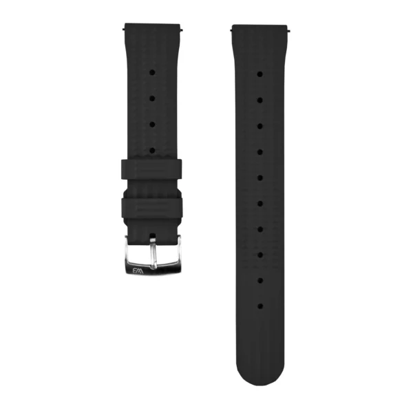 WB Original Kautschuk-Uhrenarmband mit Waffel-Muster - Schwarz