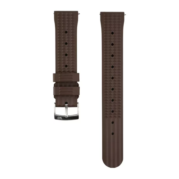 WB Original Kautschuk-Uhrenarmband mit Waffel-Muster - Braun