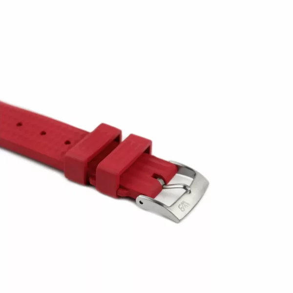 WB Original Kautschuk-Uhrenarmband mit Waffel-Muster - Rot – Bild 2