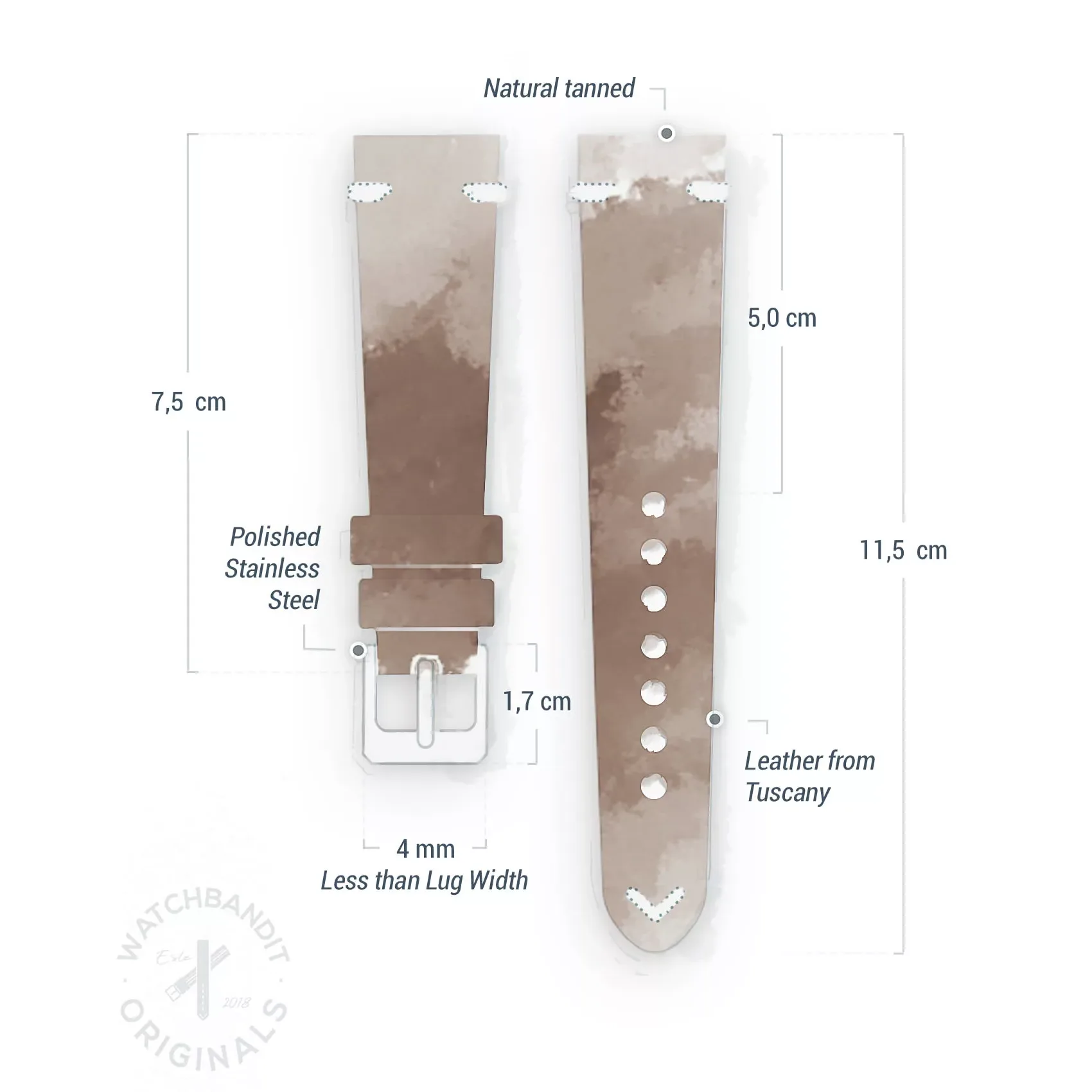 WB Original Vintage-Uhrenarmband - Braun – Bild 6