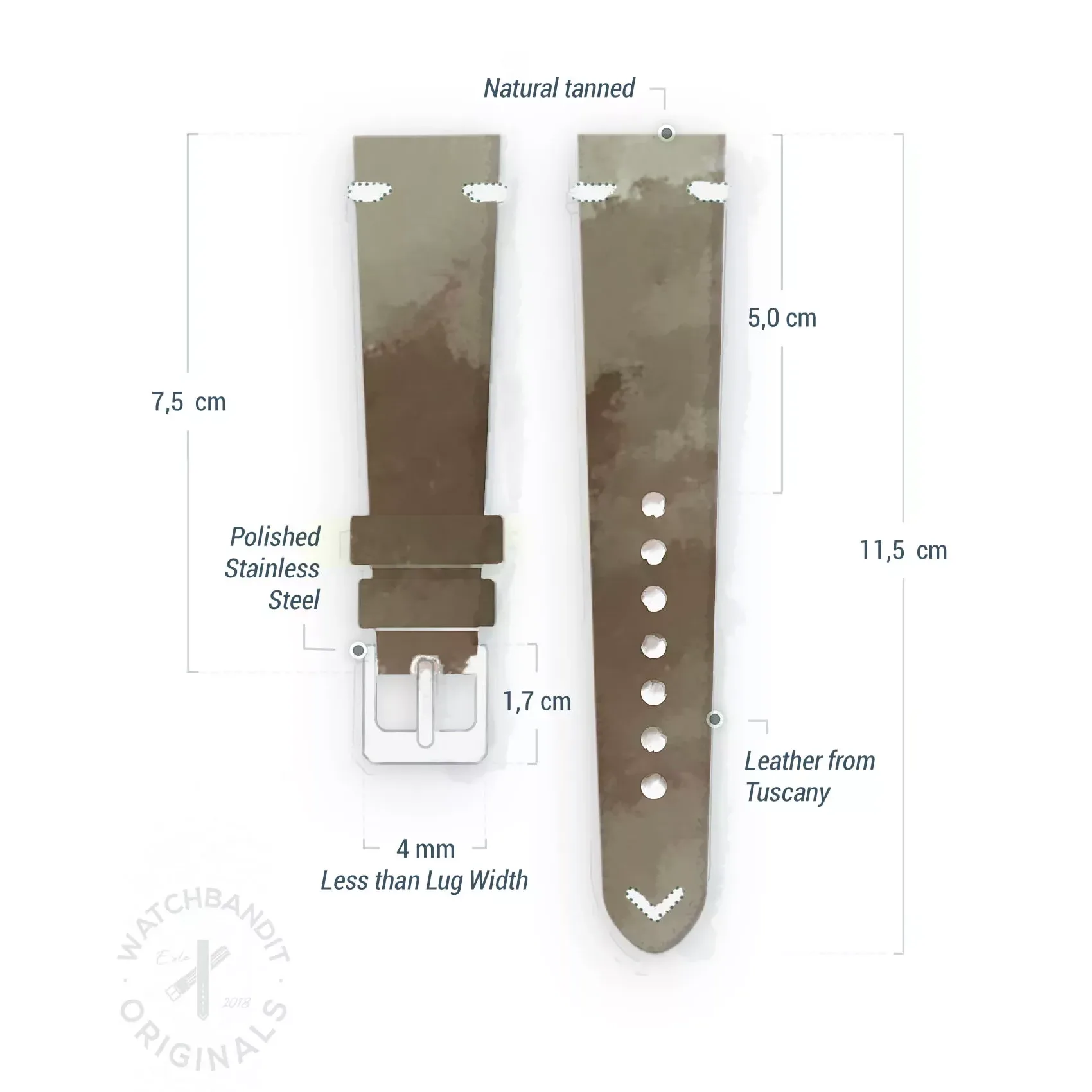 WB Original Vintage-Uhrenarmband - Petrol-Grün – Bild 4