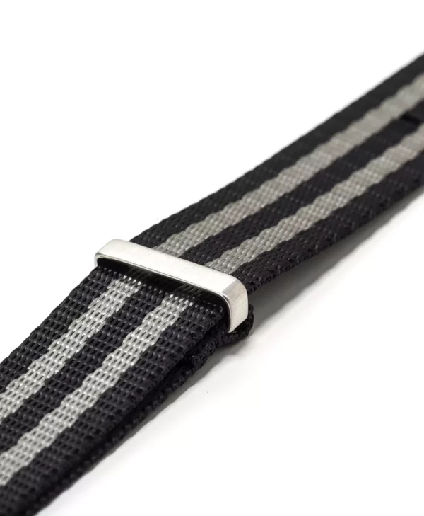 WB Original Strapazierfähiges Nylon-Uhrenarmband - 5 Streifen - Schwarz & Grau – Bild 3