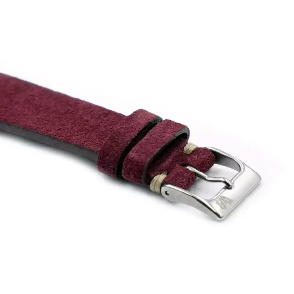 WB Original Wildleder-Uhrenarmband - Vintage Burgunderrot – Bild 2