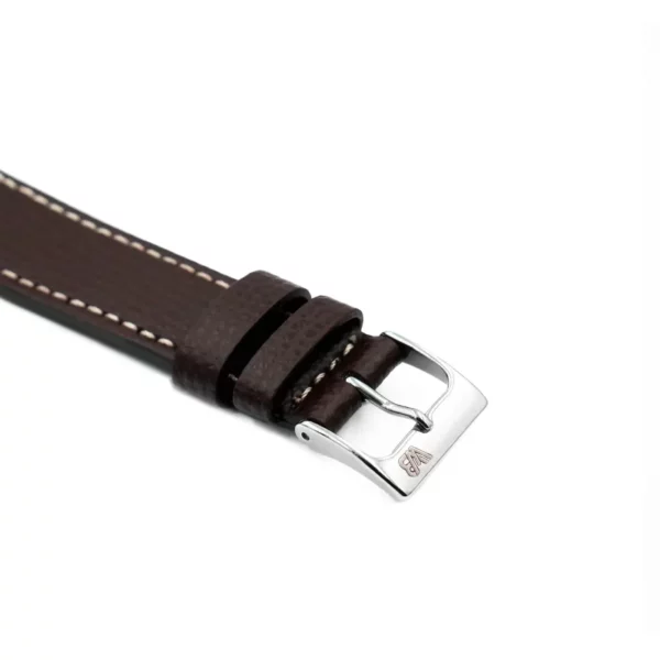 WB Original Leder-Uhrenarmband mit Strukur - Dunkelbraun – Bild 2