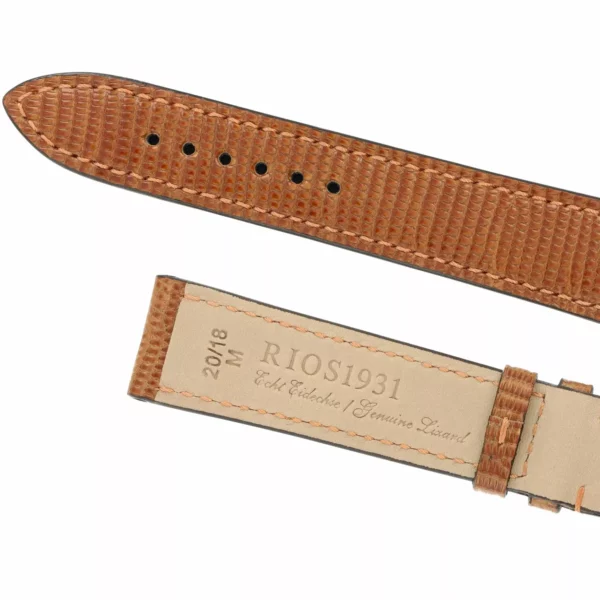 RIOS1931 Allure - Uhrenarmband aus Eidechsenleder (220) - Cognac – Bild 4