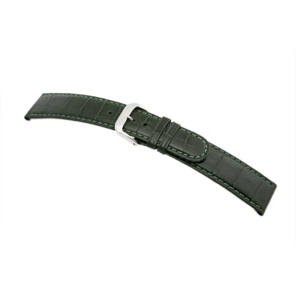 RIOS1931 Argentina - Uhrenarmband mit Alligatorennarbung geprägt (49) - Forstgrün