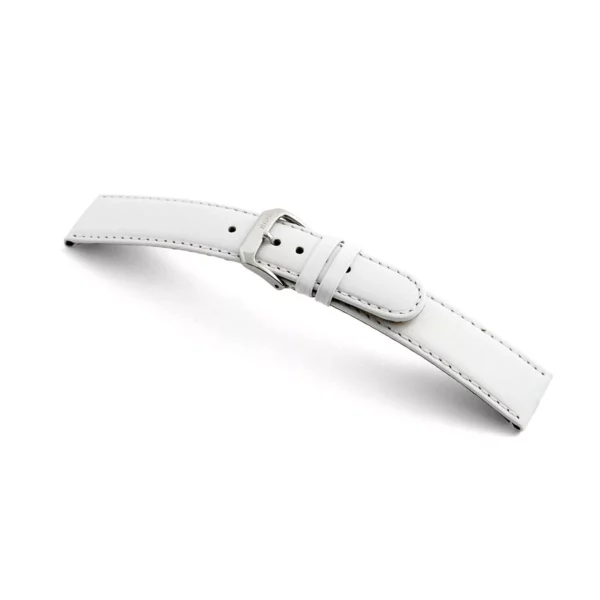 RIOS1931 Arizona - Uhrenarmband aus Sattelleder (46S) - Weiß