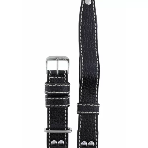 RIOS1931 Aviator - Uhrenarmband aus Büffelleder (209) - Schwarz – Bild 2