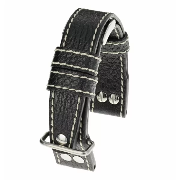 RIOS1931 Aviator - Uhrenarmband aus Büffelleder (209) - Schwarz