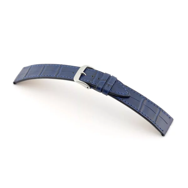 RIOS1931 Baltimore - Uhrenarmband mit Alligatorennarbung geprägt (58) - Marineblau
