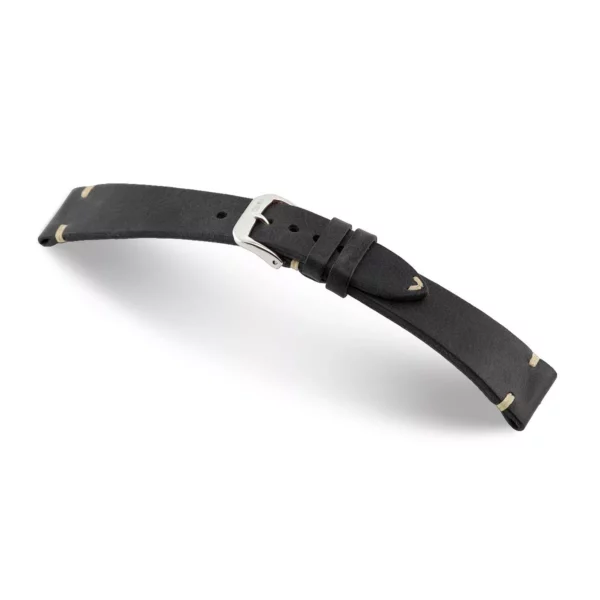 RIOS1931 Bedford - Uhrenarmband aus Vintageleder (159) - Schwarz
