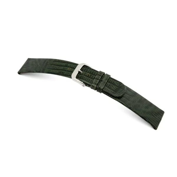 RIOS1931 Bolivia - Uhrenarmband mit Teju-Eidechsennarbung geprägt (42) - Forstgrün