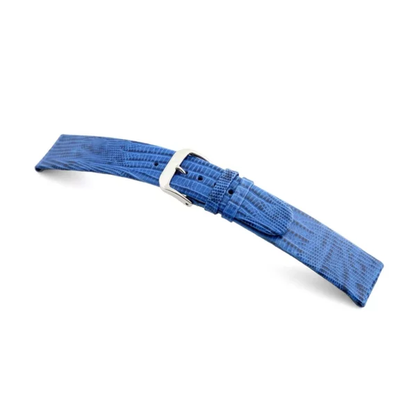 RIOS1931 Bolivia - Uhrenarmband mit Teju-Eidechsennarbung geprägt (42) - Royalblau