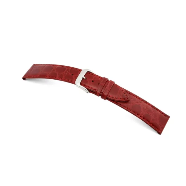 RIOS1931 Brazil - Uhrenarmband mit Krokodilnarbung geprägt (70) - Bordeaux