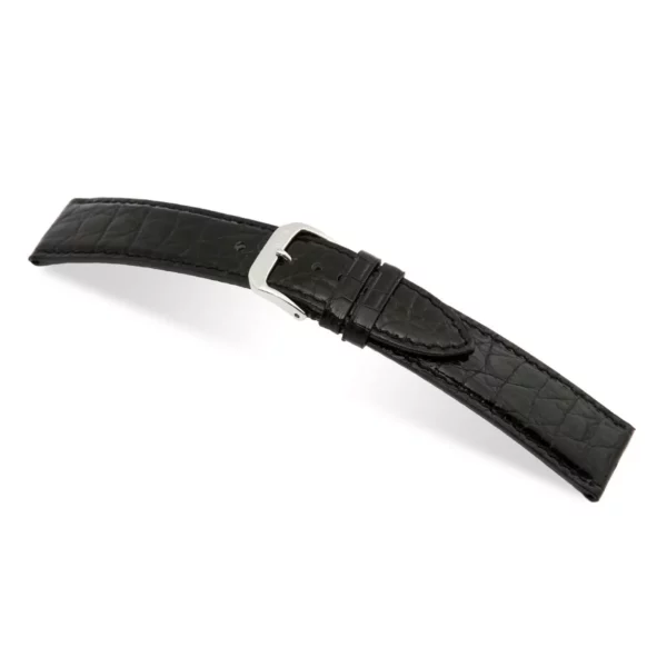 RIOS1931 Brilliant - Uhrenarmband aus Alligatorenleder (245) - Schwarz