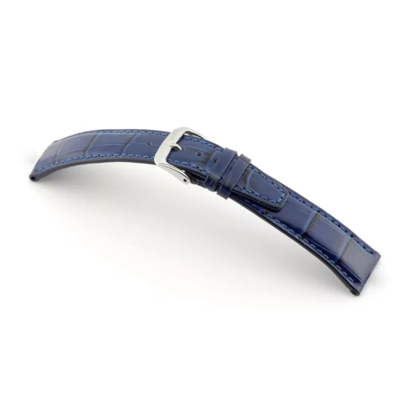 RIOS1931 Dallas - Uhrenarmband mit Alligatorennarbung geprägt (56) - Marineblau