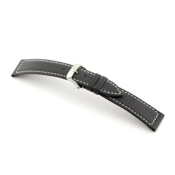 RIOS1931 Dive - Uhrenarmband aus Rindsleder (119) - Schwarz