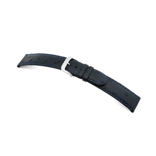 RIOS1931 Durban - Uhrenarmband mit Straußennarbung geprägt (48) - Ozeanblau