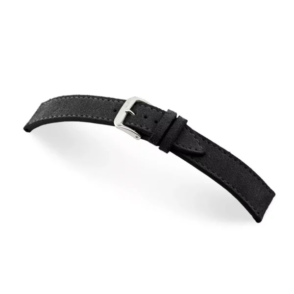 RIOS1931 Franklin - Uhrenarmband aus Velourleder (152) - Schwarz