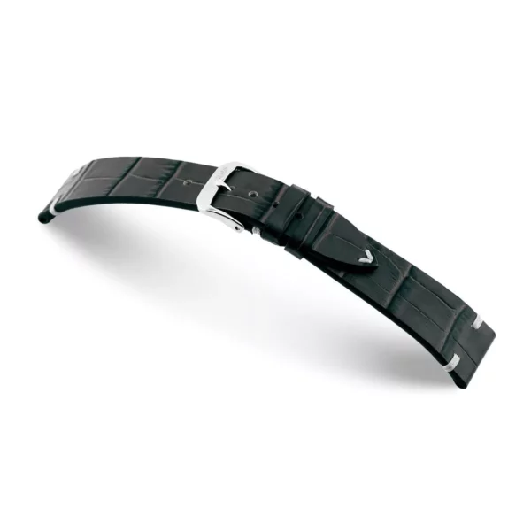 RIOS1931 Hollywood - Uhrenarmband mit Alligatorennarbung geprägt (37) - Schwarz