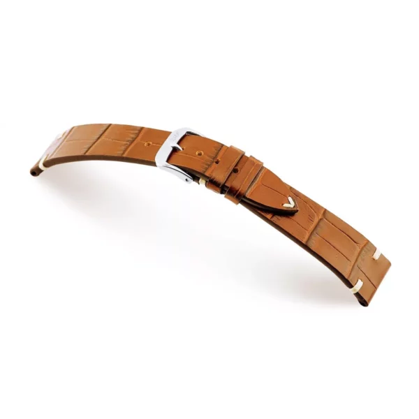 RIOS1931 Hollywood - Uhrenarmband mit Alligatorennarbung geprägt (37) - Cognac
