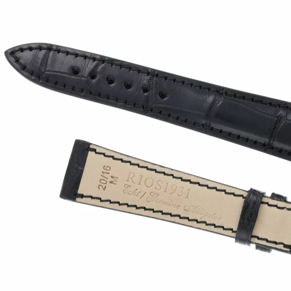 RIOS1931 Imperator - Uhrenarmband aus Alligatorenleder (270) - Schwarz – Bild 4