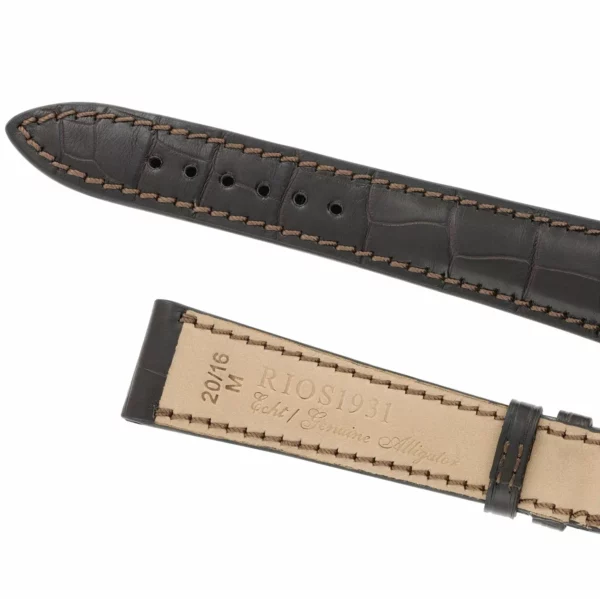 RIOS1931 Imperator - Uhrenarmband aus Alligatorenleder (270) - Mokka – Bild 4