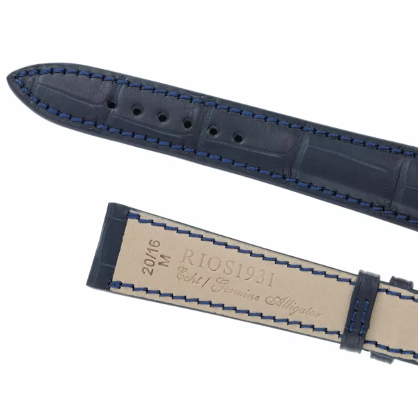 RIOS1931 Imperator - Uhrenarmband aus Alligatorenleder (270) - Ozeanblau – Bild 4