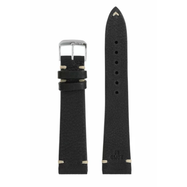RIOS1931 Inzell - Uhrenarmband aus Bio-Nappaleder (405) - Schwarz – Bild 2