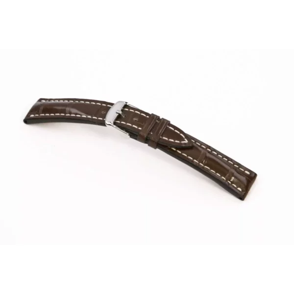 RIOS1931 Jet - Uhrenarmband aus Alligatorenleder (316) - Mokka