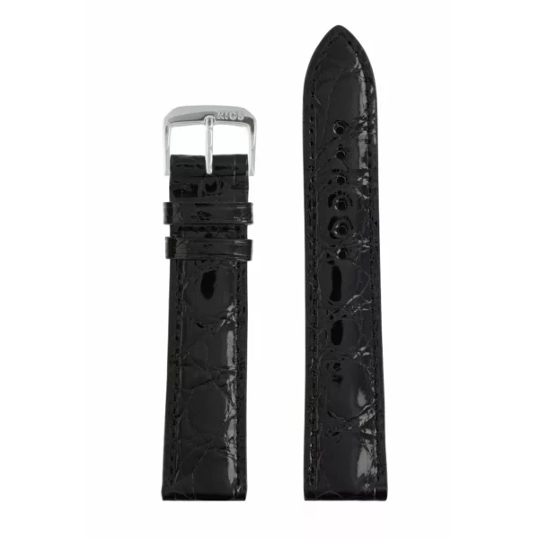 RIOS1931 Lord - Uhrenarmband aus Krokodilleder (240) - Schwarz – Bild 2