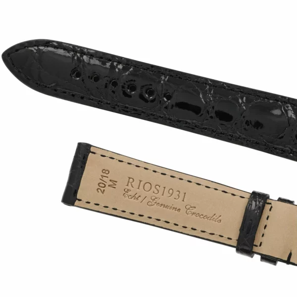 RIOS1931 Lord - Uhrenarmband aus Krokodilleder (240) - Schwarz – Bild 4