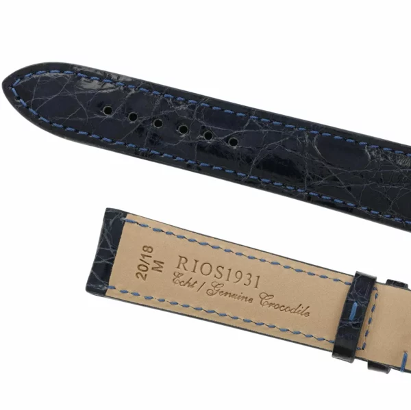 RIOS1931 Lord - Uhrenarmband aus Krokodilleder (240) - Ozeanblau – Bild 4