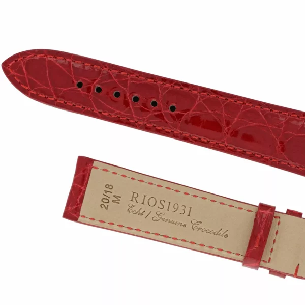 RIOS1931 Lord - Uhrenarmband aus Krokodilleder (240) - Rot – Bild 4