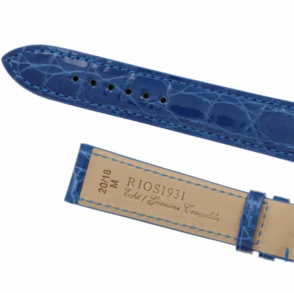 RIOS1931 Lord - Uhrenarmband aus Krokodilleder (240) - Royalblau – Bild 4