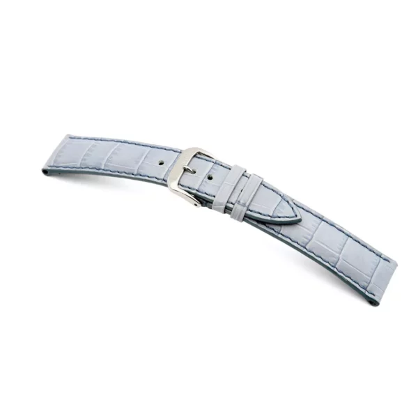 RIOS1931 Louisiana - Uhrenarmband mit Alligatorennarbung geprägt (50) - Eisblau
