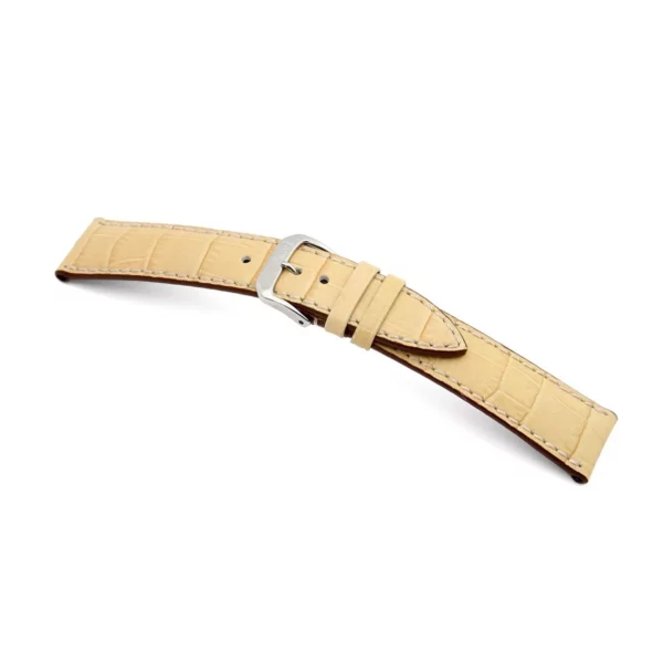 RIOS1931 Louisiana - Uhrenarmband mit Alligatorennarbung geprägt (50) - Sand