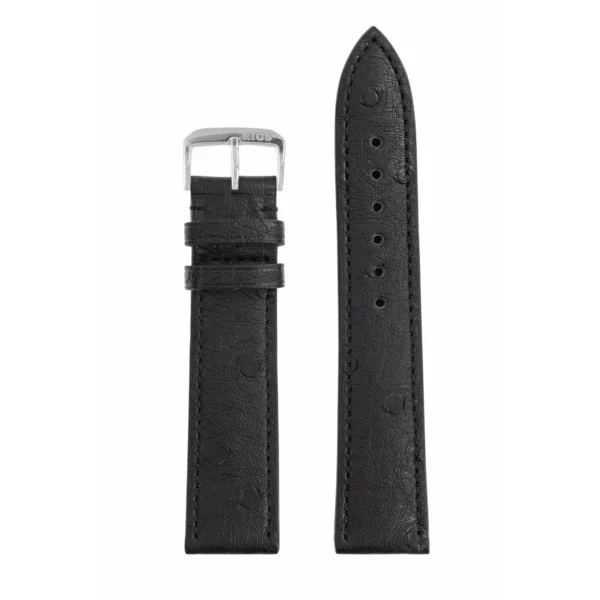 RIOS1931 Maison - Uhrenarmband aus Straußenleder (230) - Schwarz – Bild 2
