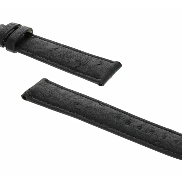RIOS1931 Maison - Uhrenarmband aus Straußenleder (230) - Schwarz – Bild 3