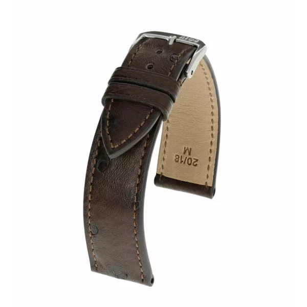 RIOS1931 Maison - Uhrenarmband aus Straußenleder (230) - Mokka