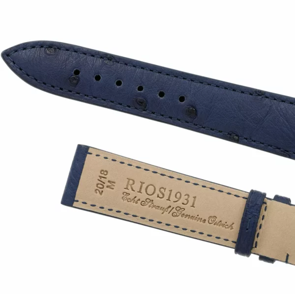 RIOS1931 Maison - Uhrenarmband aus Straußenleder (230) - Marineblau – Bild 4