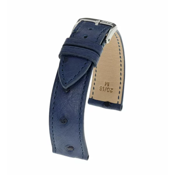 RIOS1931 Maison - Uhrenarmband aus Straußenleder (230) - Marineblau