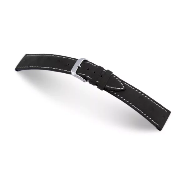 RIOS1931 Maxime - Uhrenarmband aus Straußenleder (330) - Schwarz