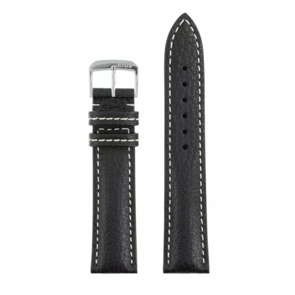 RIOS1931 Montana - Uhrenarmband aus Büffelleder (65) - Schwarz – Bild 2