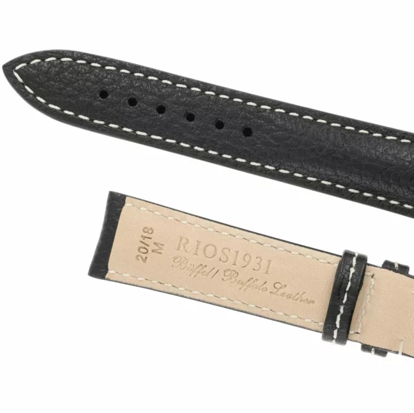 RIOS1931 Montana - Uhrenarmband aus Büffelleder (65) - Schwarz – Bild 4