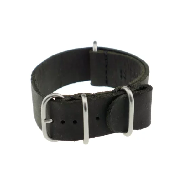 RIOS1931 Luxembourg - Uhrenarmband aus Vintageleder (490) - Schwarz